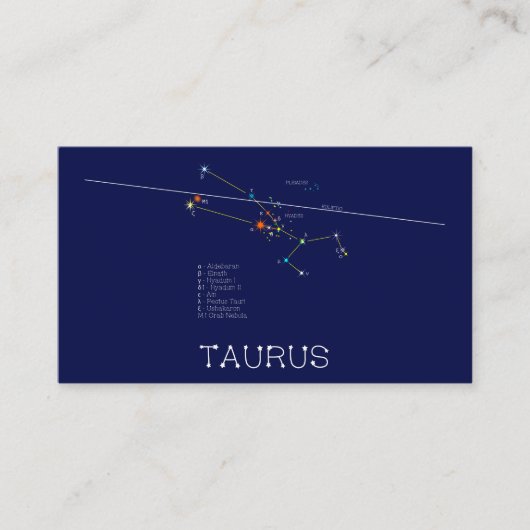 Zodiac Constellation Taurus Visitekaartje (Voorkant)