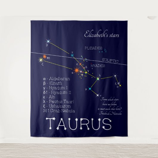 Zodiac Constellation Taurus Wandkleed (Voorkant)