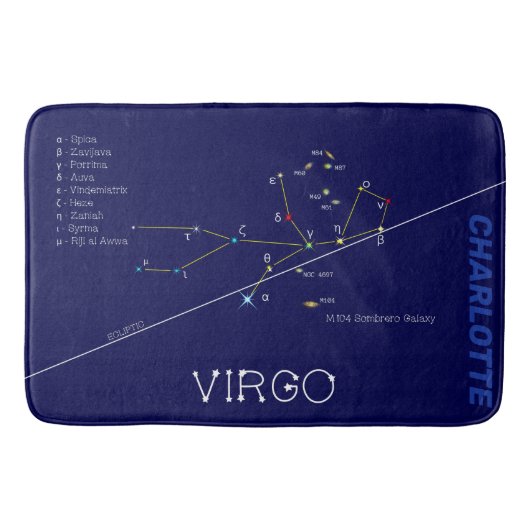 Zodiac Constellation Virgo Badmat (Voorkant)