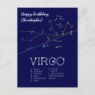 Zodiac Constellation Virgo Briefkaart
