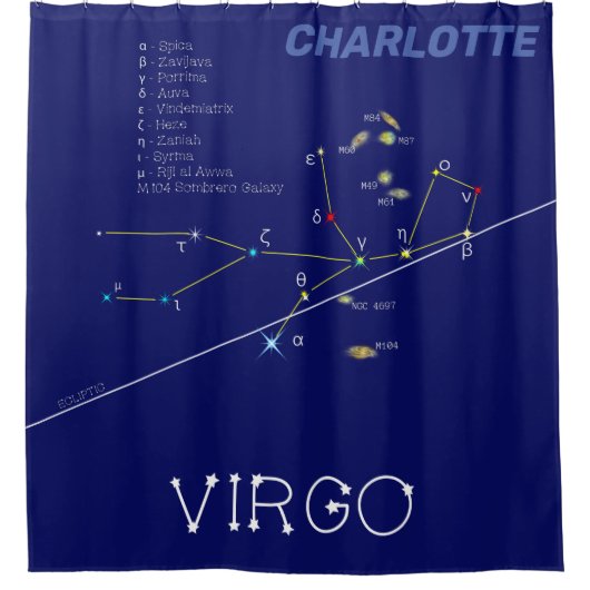 Zodiac Constellation Virgo Douchegordijn (Voorkant)