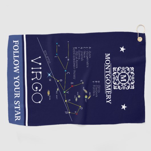 Zodiac Constellation Virgo Golfhanddoek (Horizontaal)