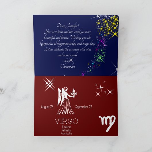 Zodiac Constellation Virgo Kaart (Binnen)