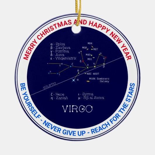 Zodiac Constellation Virgo Keramisch Ornament (Voorkant)