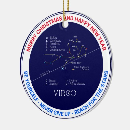 Zodiac Constellation Virgo Keramisch Ornament (Links)