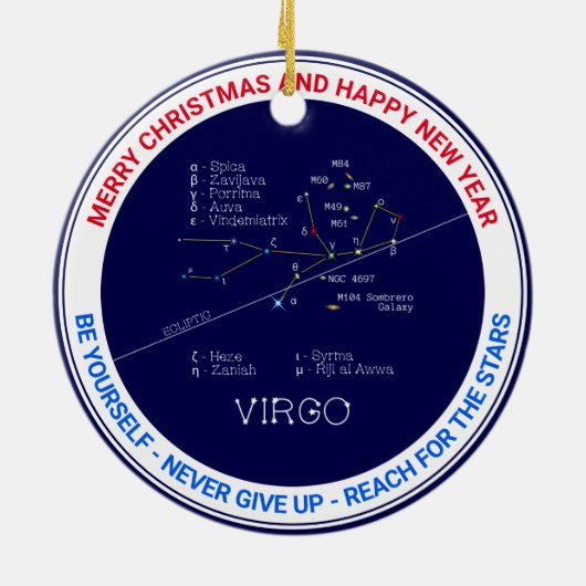 Zodiac Constellation Virgo Keramisch Ornament (Achterkant)