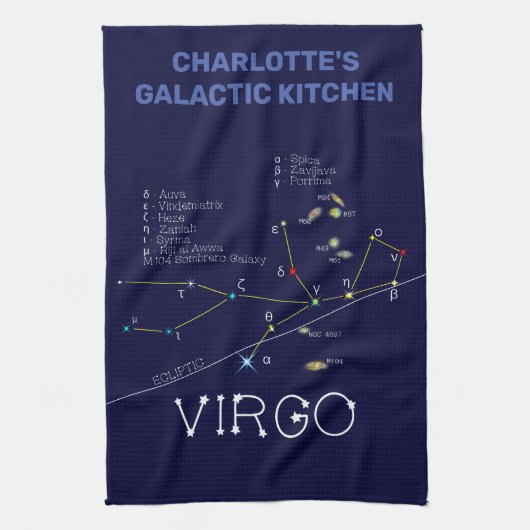 Zodiac Constellation Virgo keukenhanddoek (Verticaal)