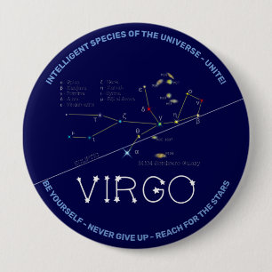 Zodiac Constellation Virgo Ronde Button 4,0 Cm