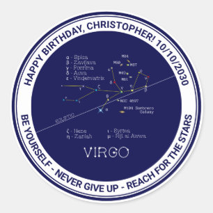 Zodiac Constellation Virgo Ronde Sticker