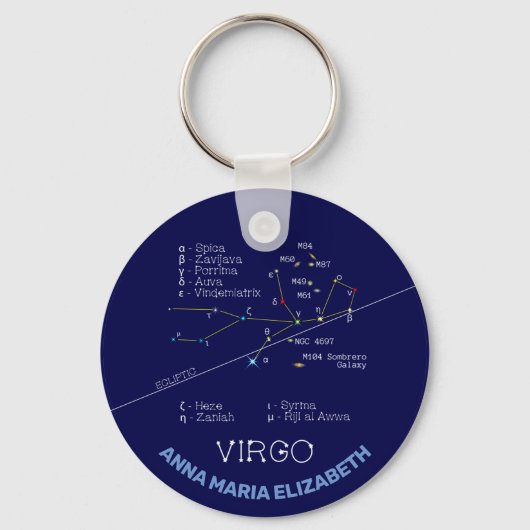 Zodiac Constellation Virgo Sleutelhanger (Voorkant)