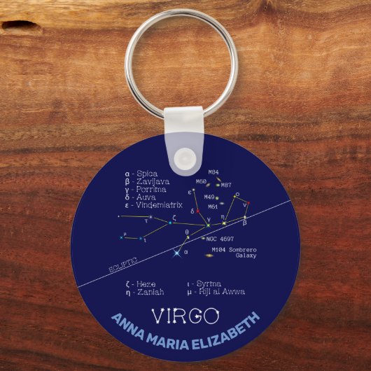 Zodiac Constellation Virgo Sleutelhanger (Voorkant)