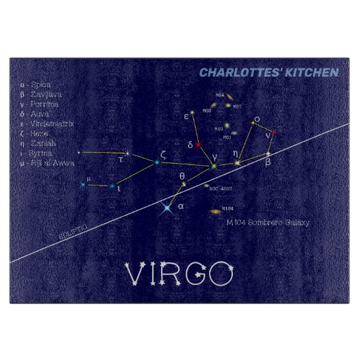 Zodiac Constellation Virgo Snijplank (Voorkant)