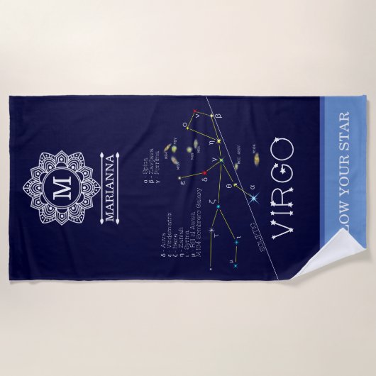 Zodiac Constellation Virgo Strandlaken (Voorkant)