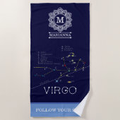 Zodiac Constellation Virgo Strandlaken (Voorkant)