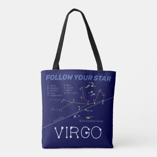 Zodiac Constellation Virgo Tote Bag (Achterkant)