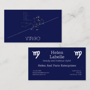 Zodiac Constellation Virgo Visitekaartje