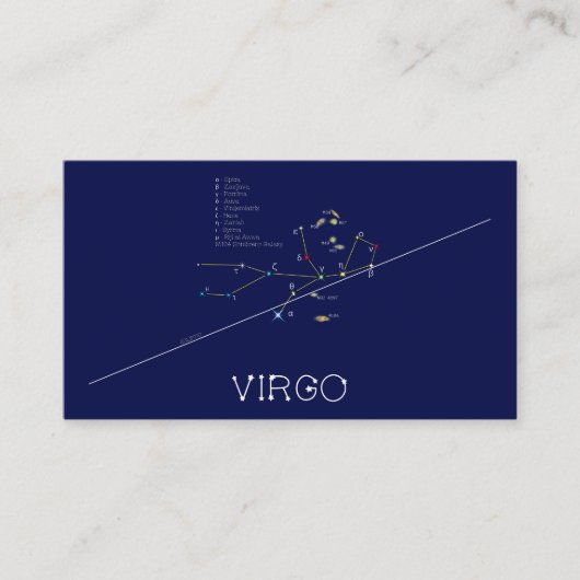 Zodiac Constellation Virgo Visitekaartje (Voorkant)