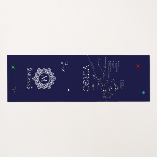 Zodiac Constellation Virgo Yogamat (Achterkant (horizontaal))