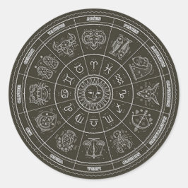 Zodiac Constellation Wheel Ronde Sticker