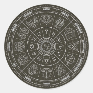 Zodiac Constellation Wheel Ronde Sticker
