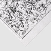 Zodiac Constellations Black White Tissue Paper Tissuepapier (Detail)