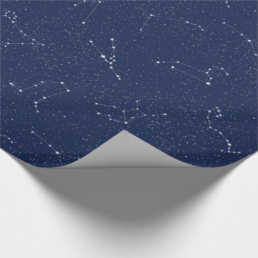 Zodiac Constellations met een donkerblauwe Starry  Cadeaupapier (Hoek)