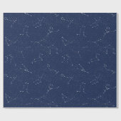 Zodiac Constellations met een donkerblauwe Starry  Cadeaupapier (Vlak)