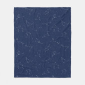 Zodiac Constellations met een donkerblauwe Starry Fleece Deken (Voorkant)