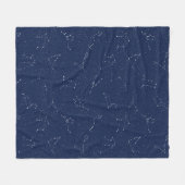 Zodiac Constellations met een donkerblauwe Starry Fleece Deken (Voorkant (Horizontaal))