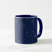 Zodiac Constellations met een donkerblauwe Starry Mok (Voorkant rechts)