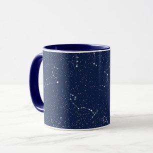 Zodiac Constellations met een donkerblauwe Starry  Mok