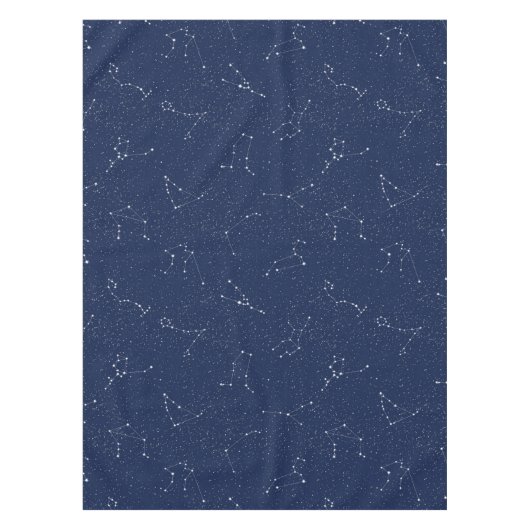 Zodiac Constellations met een donkerblauwe Starry  Tafelkleed (Voorkant)