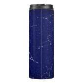 Zodiac Constellations met een donkerblauwe Starry  Thermosbeker (Achterkant)