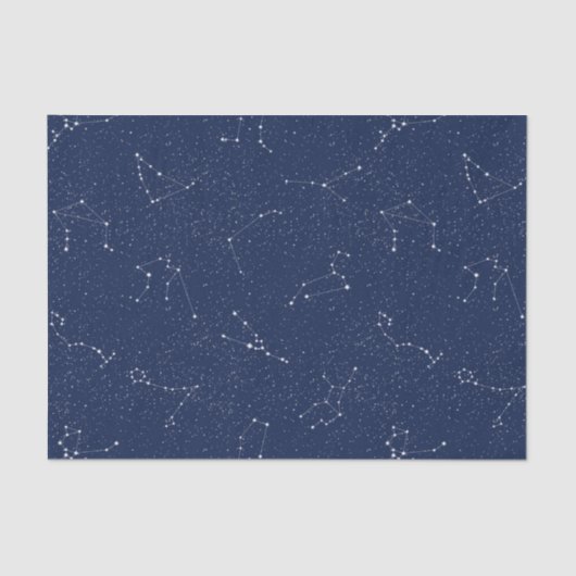 Zodiac Constellations met een donkerblauwe Starry  Tissuepapier (Voorkant)