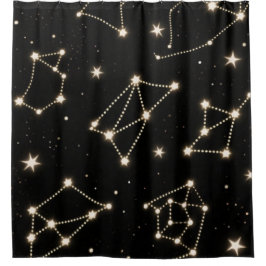 Zodiac Constellations Patroon douche gordijn