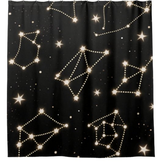 Zodiac Constellations Patroon douche gordijn (Voorkant)