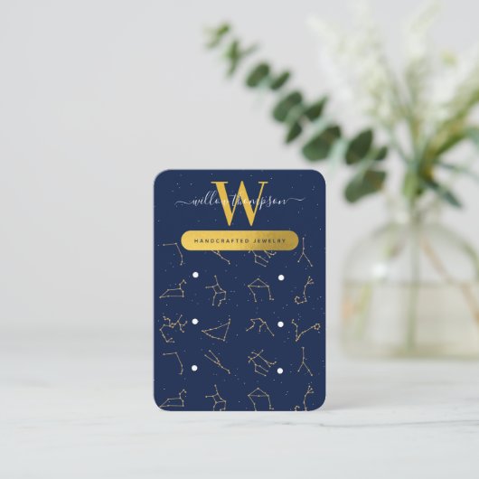 Zodiac Constellations Sieraden Display Kaart Visitekaartje (Staand voorkant)