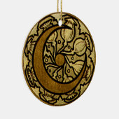 Zodiac Crescent Moon Mucha Keramisch Ornament (Rechts)