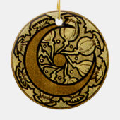 Zodiac Crescent Moon Mucha Keramisch Ornament (Achterkant)