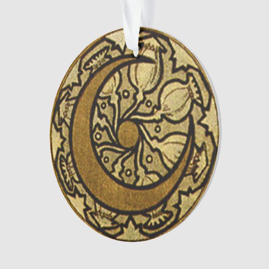 Zodiac Crescent Moon Mucha Ornament (voorkant)