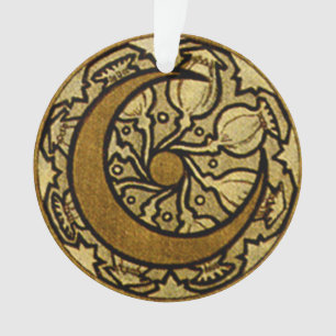 Zodiac Crescent Moon Mucha Ornament