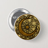 Zodiac Crescent Moon Mucha Ronde Button 5,7 Cm (Voorkant /achterkant)