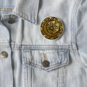 Zodiac Crescent Moon Mucha Ronde Button 5,7 Cm (In situ)
