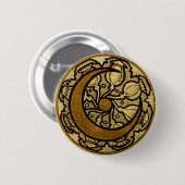 Zodiac Crescent Moon Mucha Ronde Button 5,7 Cm (Voorkant /achterkant)