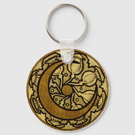 Zodiac Crescent Moon Mucha Sleutelhanger (Voorkant)