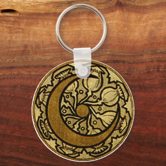 Zodiac Crescent Moon Mucha Sleutelhanger (Voorkant)