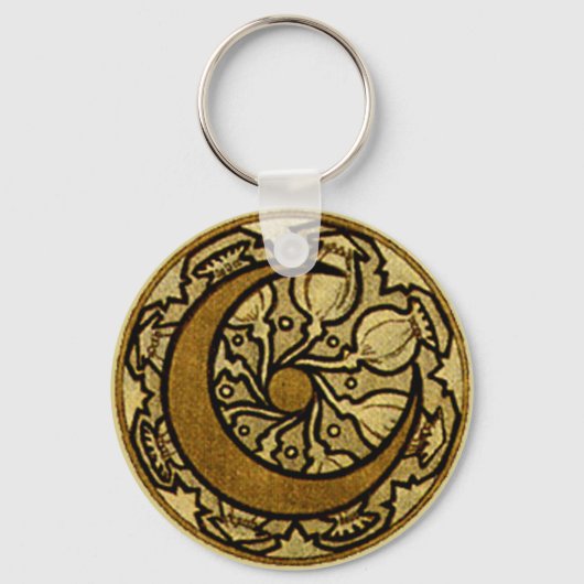 Zodiac Crescent Moon Mucha Sleutelhanger (Voorkant)