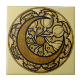 Zodiac Crescent Moon Mucha Tegeltje (Voorkant)