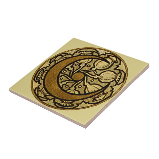 Zodiac Crescent Moon Mucha Tegeltje (Zijkant)