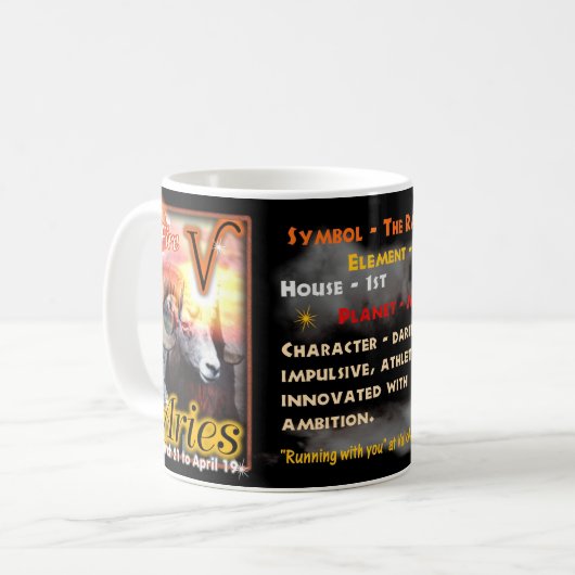 Zodiac Cup of mok bij Aries (Voorkant links)